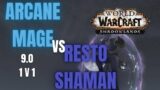 Arcane Mage VS Resto Shaman (1v1 World PVP) 9.0 PVP – WoW Shadowlands Pre Patch