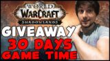 GIVEAWAY 30 DAYS GAME TIME – EUROPE – WORLD OF WARCRAFT – SHADOWLANDS
