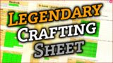My Legendary Crafting Sheet | WoW Shadowlands Goldmaking Goldfarming Guide