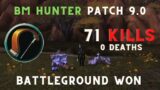 WoW Shadowlands Patch 9.0 Beastmastery BM Hunter Battleground 71 Kills 0 Deaths WON #23
