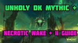 WoW Shadowlands iL 193 Unholy DK  Mythic + Necrotic Wake + 11 Guide/Commentary