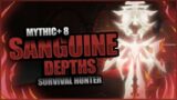 Sanguine depths +8| Survival Hunter (1kio) | WoW Shadowlands 9.0 Mythic+ Dungeon