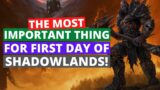 The most important thing to do in the first day of Shadowlands! | WoW Shadowlands Gold Farming Guide