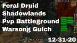 World of Warcraft Shadowlands Feral Druid Pvp Battleground, Warsong Gulch, 12-31-20