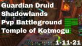 World of Warcraft Shadowlands Guardian Druid Pvp Battleground, Temple of Kotmogu, 1-11-21