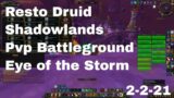 World of Warcraft Shadowlands Resto Druid Pvp Battleground, Eye of the Storm, 2-2-21