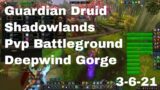 World of Warcraft Shadowlands Guardian Druid Pvp Battleground, Deepwind Gorge, 3-6-21