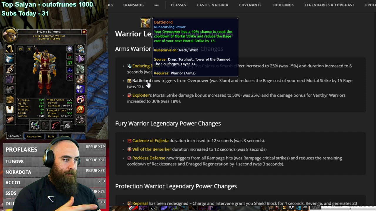 New Best 9.0.5 Arms Warrior PvP Legendary World of Warcraft