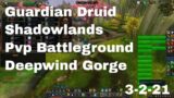 World of Warcraft Shadowlands Guardian Druid Pvp Battleground, Deepwind Gorge, 3-2-21