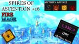 World of Warcraft Shadowlands FIRE MAGE Mythic+ Dungeon Spires of Ascention +16