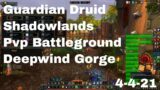 World of Warcraft Shadowlands Guardian Druid Pvp Battleground, Deepwind Gorge, 4-4-21