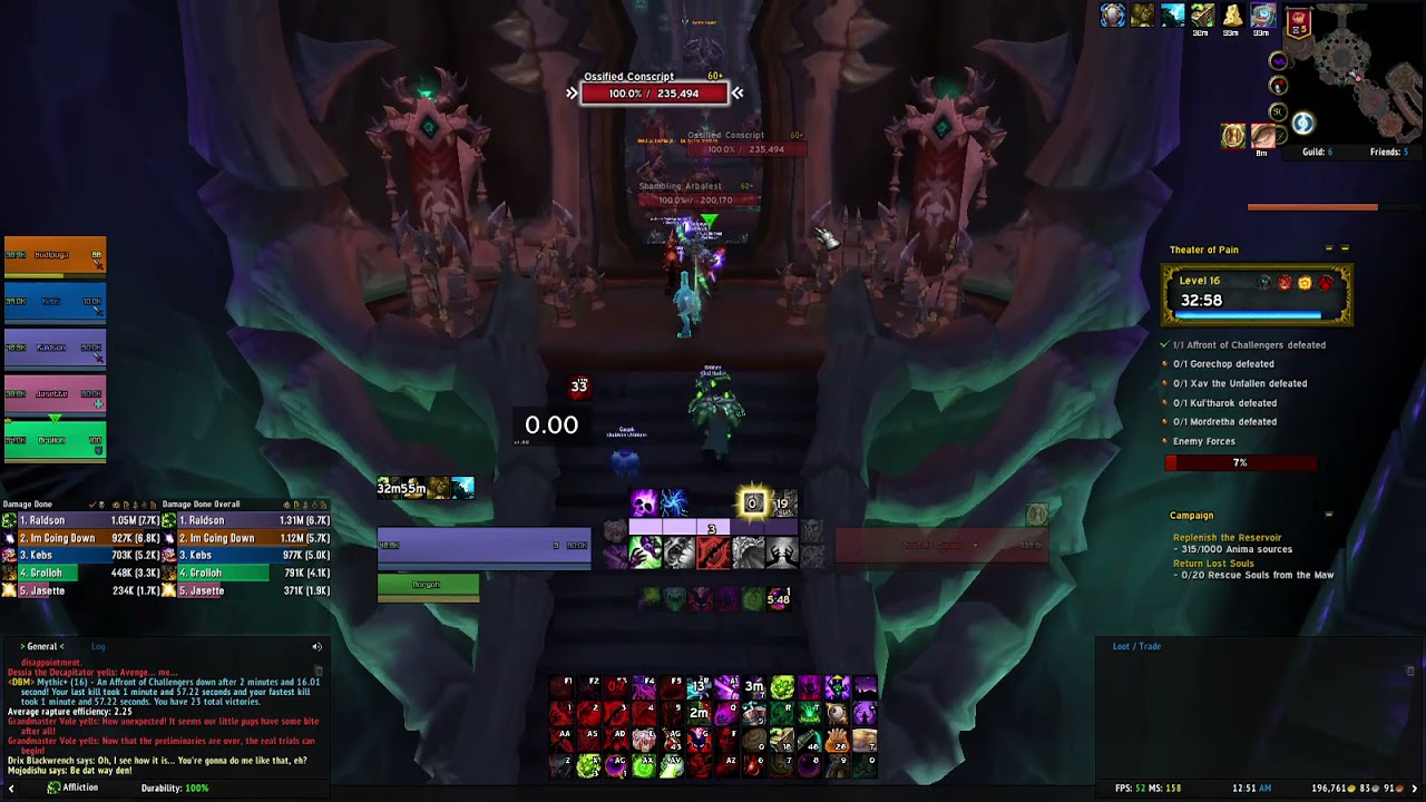 World of Warcraft (Shadowlands) TOP 16 affliction warlock POV World