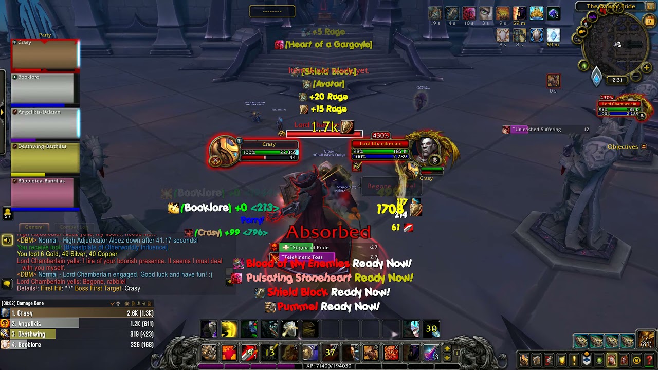 WOW Shadowlands Best Tank Prot Warrior Dungeon World of Warcraft videos