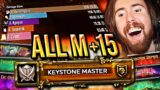 INSANE DPS! Asmongold Clears ALL Mythic +15 Dungeons | Shadowlands Keystone Master