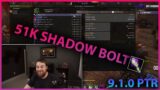 Warlock 51K SHADOW BOLT in 9.1.0 PTR! | Daily WoW Highlights #100 |