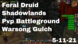 World of Warcraft Shadowlands Feral Druid Pvp Battleground, Warsong Gulch, 5-11-21