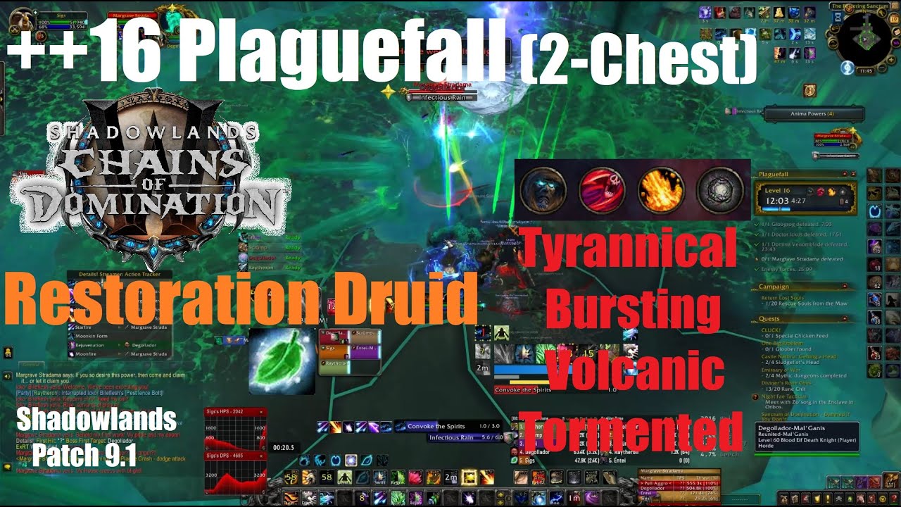 +16 Plaguefall Chested Night Fae Restoration Druid PoV World of Warcraft Shadowlands World