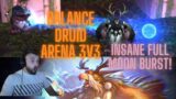 Full Moon Balance Druid Burst! Resto Druid Plays DPS / WoW Shadowlands Arena 3v3 Patch 9.1