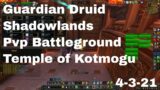 World of Warcraft Shadowlands Guardian Druid Pvp Battleground, Temple of Kotmogu, 4-3-21