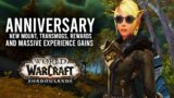 How To Get New Mount, Rewards, And Level Fast During WoW 17'th Anniversary! – WoW: Shadowlands 9.1.5