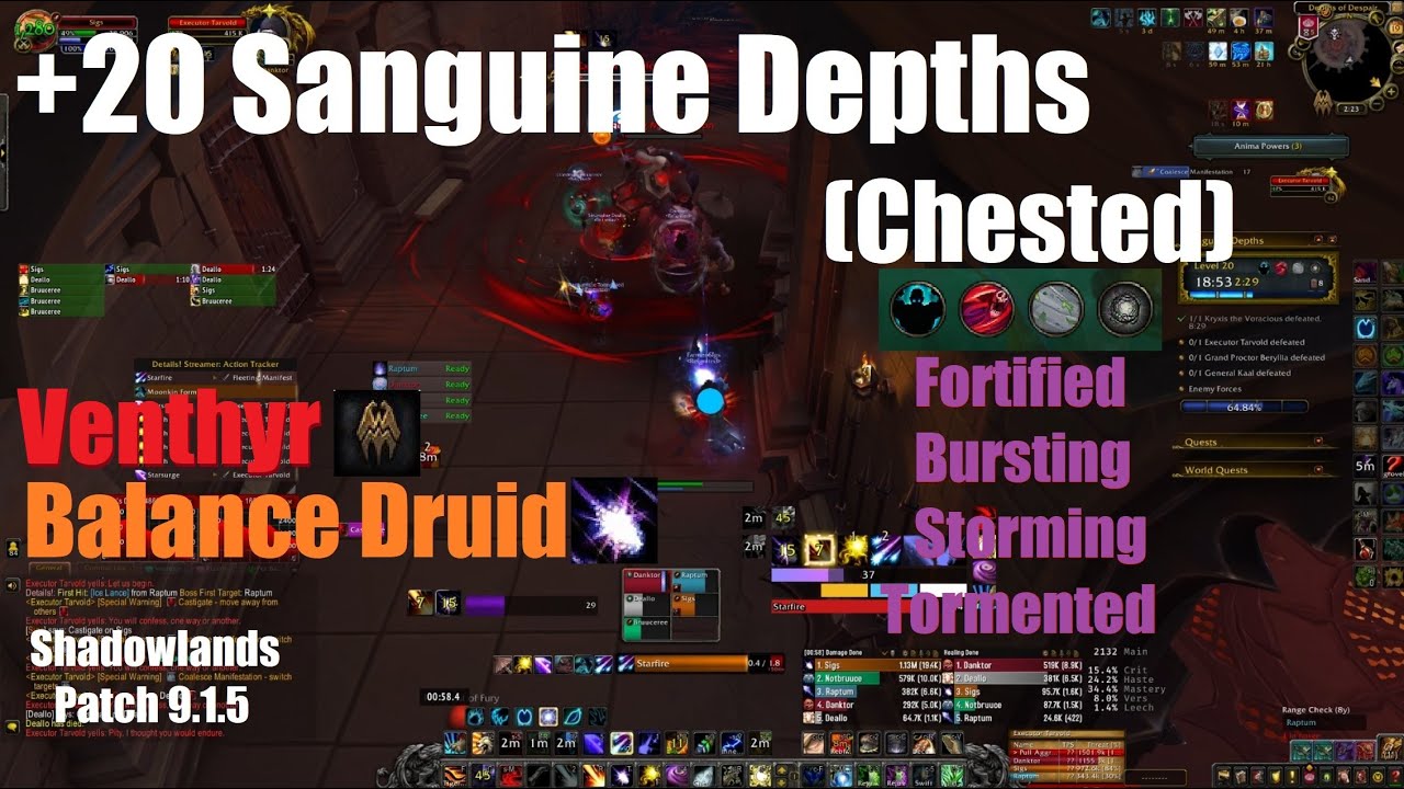 +20 Sanguine Depths Chested Venthyr Balance Druid PoV World of