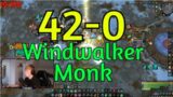 42-0 Windwalker Monk Shadowlands 9.1.5 2v2  Rated Arena PvP