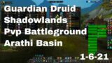World of Warcraft Shadowlands Guardian Druid Pvp Battleground, Arathi Basin, 1-6-21