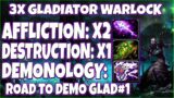 2x Affliction 1x Destruction Gladiator Warlock Pushes Glad On Demonology – Shadowlands 9.1.5 Season2