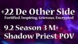 +22 De Other Side | Shadow Priest PoV M+ Shadowlands Season 3 Mythic Plus
