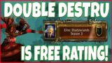 4 Tier Set Double Destruction Warlock Is Super Strong & Almost Free Rating?! Season 3 Shadowlands