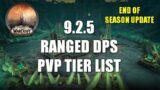 Shadowlands 9.2.5 Ranged DPS Tier List (PVP) UPDATE