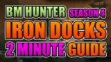 BM HUNTER | IRON DOCKS | 2 MINUTE GUIDE TIPS + TRICKS | SEASON 4 | SHADOWLANDS