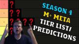 (M+) Season 4 Meta TIER  LIST/Predictions | World of Warcraft Shadowlands Patch 9.2.5