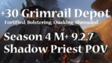 +30 Grimrail Depot | Shadow Priest PoV M+ Shadowlands Season 4 Mythic Plus 9.2.7