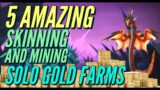 5 Amazing SOLO Gold Farms In One Place | Making Gold With  Skinning And Mining  World of Warcraft