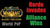 Horde Invades Alliance Wins World PVP – World of Warcraft Classic Season of Discovery