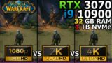 World of Warcraft | 1080p vs 1440p vs 2160p | RTX 3070 | i9 10900 | 32GB RAM | 1TB M.2 SSD