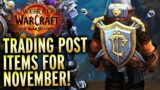 Trading Post Items For November With Bonus Tender, Return of Class Sets! World of Warcraft